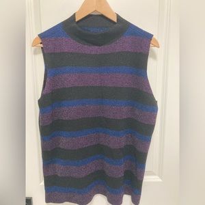 Nine West XL Shimmer Mock Sleeveless Top